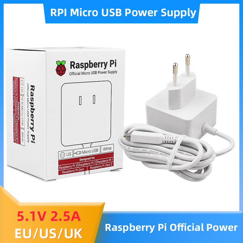 Turing Pi 2 - ラズベリーパイ12.5ワット電源5.1v 2.5Aマイクロusb電源アダプタ18AWGケーブルラズベリーパイ3B + 3Bゼロ2ワットeu米国英国プラグ